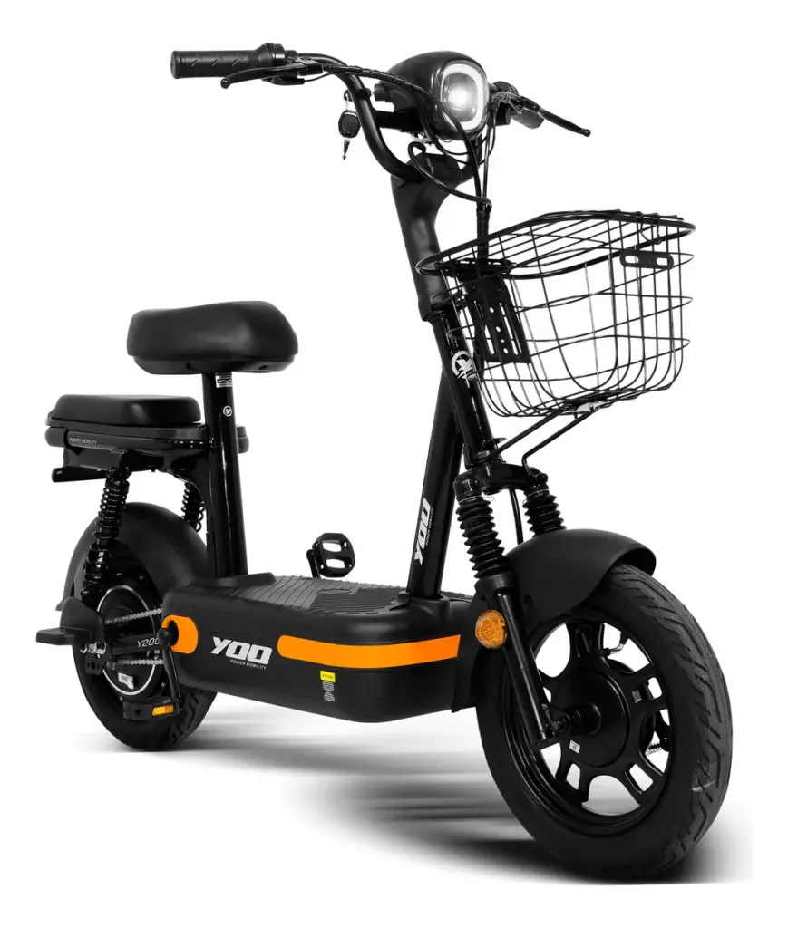 Bicicleta Elétrica 350w Aro 14 Yoo Mobility Scooter Y200 Cor Preto/laranja