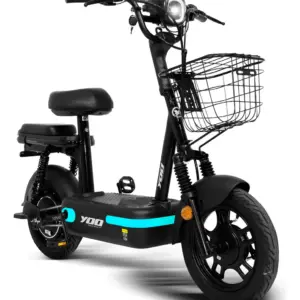 Bicicleta Elétrica 350w Aro 14 AngieYoo Mobility Scooter Y200 Cor Preto/azul