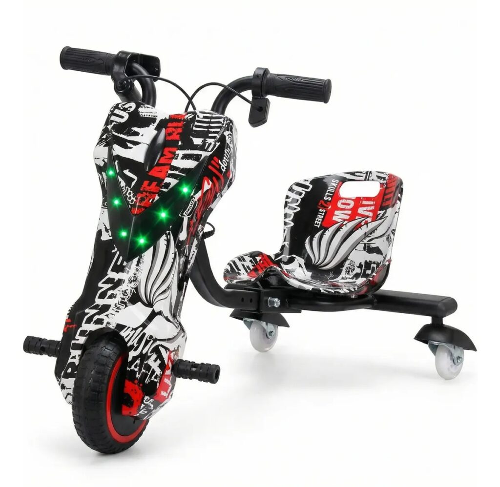 Bolin Triciclo Drift Scooter Elétrico 3 Rodas 75kg Infantil